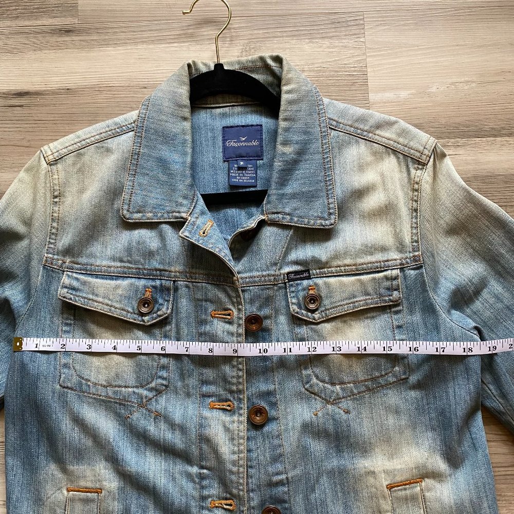 Faonnable Distressed Denim Jacket - image 7